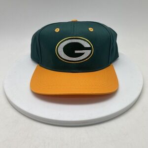 Vintage Green Bay Packers Hat Cap Snap Back One Size Green NFL Football Game Day